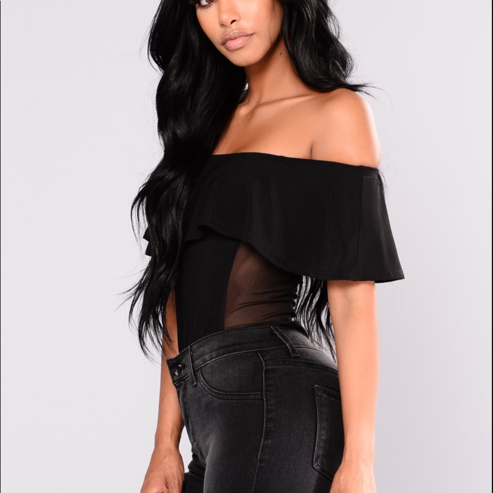 “Melissa sheer side bodysuit”